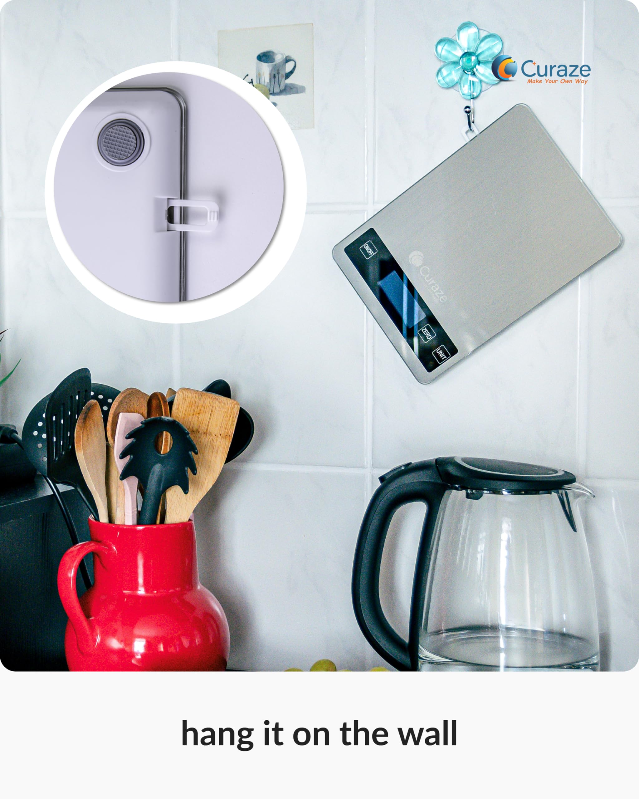 Curaze Digital Food Weight Machine For Kitchen Up To 10 Kg Capacity - Accurate Kitchen Weighing Scale For Home Baking, Cooking &